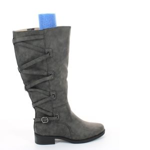 Journee Collection Womens Black Wide Calf Fashion Boots Size 7.5 Medium (B  M)
